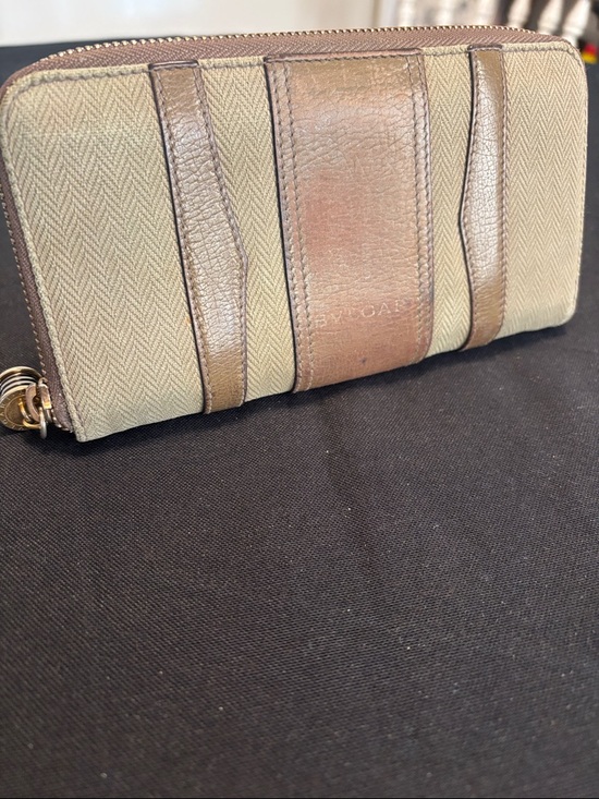 BVLGARI Handbags - Elegant Two-Tone Brown Zip Wallet